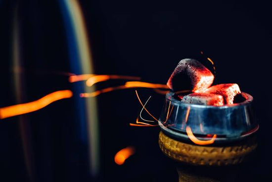 Hookah charcoals burning.