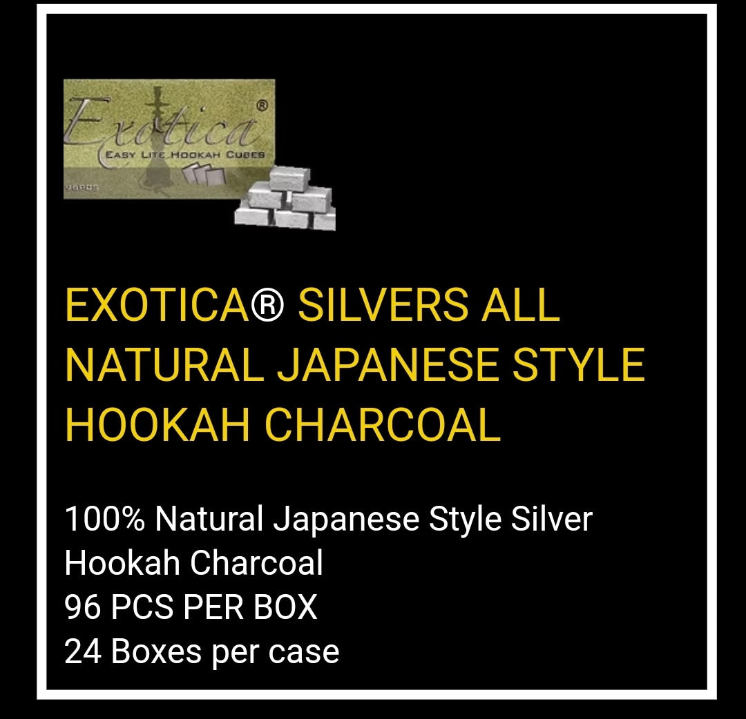 EXOTICA® SILVERS ALL NATURAL JAPANESE STYLE HOOKAH CHARCOAL