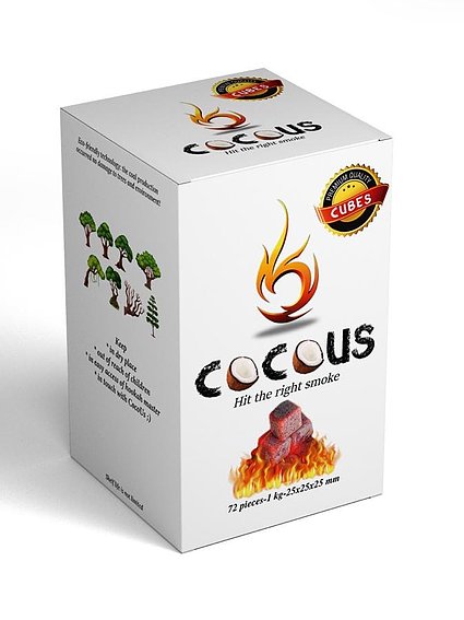 Cocous Natural Coco Shell Hookah Charcoal -72 Pieces Cubes